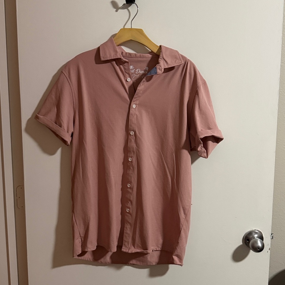 Men's Pink Casual Button Down Shirt